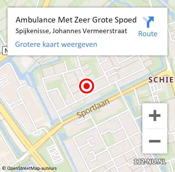 Locatie op kaart van de 112 melding: Ambulance Met Zeer Grote Spoed Naar Spijkenisse, Johannes Vermeerstraat op 3 september 2024 20:43