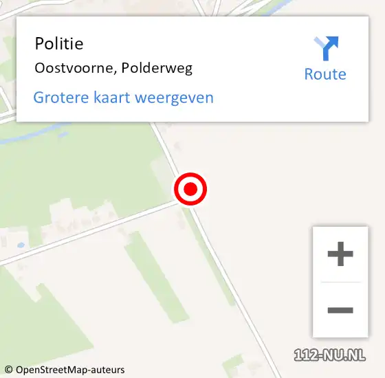 Locatie op kaart van de 112 melding: Politie Oostvoorne, Polderweg op 3 september 2024 21:46