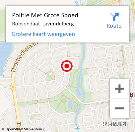 Locatie op kaart van de 112 melding: Politie Met Grote Spoed Naar Roosendaal, Lavendelberg op 3 september 2024 23:06