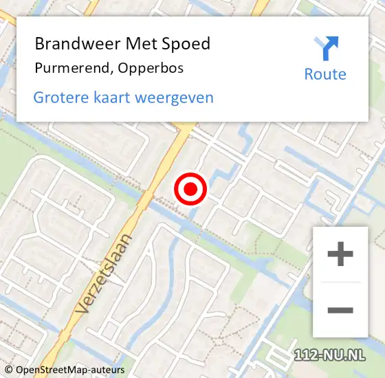 Locatie op kaart van de 112 melding: Brandweer Met Spoed Naar Purmerend, Opperbos op 3 september 2024 23:16