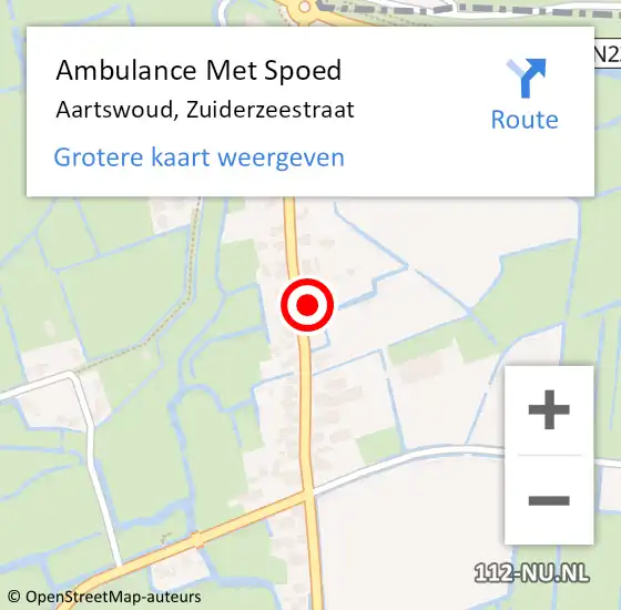 Locatie op kaart van de 112 melding: Ambulance Met Spoed Naar Aartswoud, Zuiderzeestraat op 3 september 2024 23:42