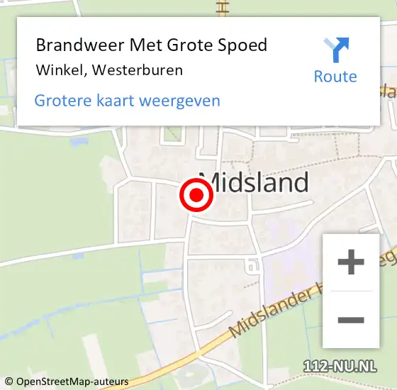 Locatie op kaart van de 112 melding: Brandweer Met Grote Spoed Naar Winkel, Westerburen op 4 september 2024 01:27