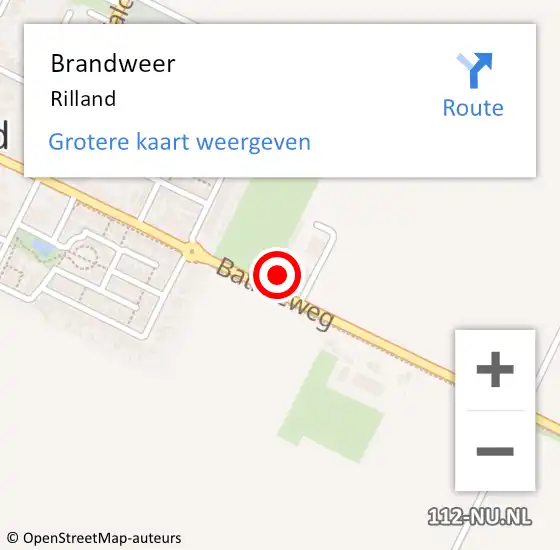 Locatie op kaart van de 112 melding: Brandweer Rilland op 4 september 2024 03:13