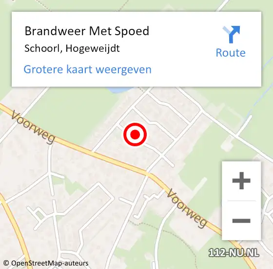 Locatie op kaart van de 112 melding: Brandweer Met Spoed Naar Schoorl, Hogeweijdt op 4 september 2024 09:11