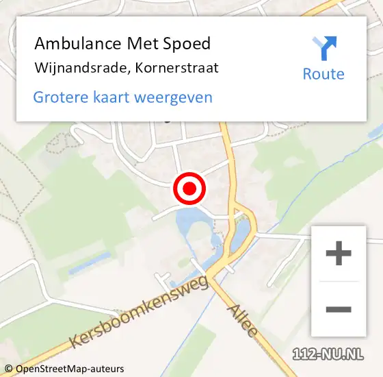 Locatie op kaart van de 112 melding: Ambulance Met Spoed Naar Wijnandsrade, Kornerstraat op 18 oktober 2014 21:46