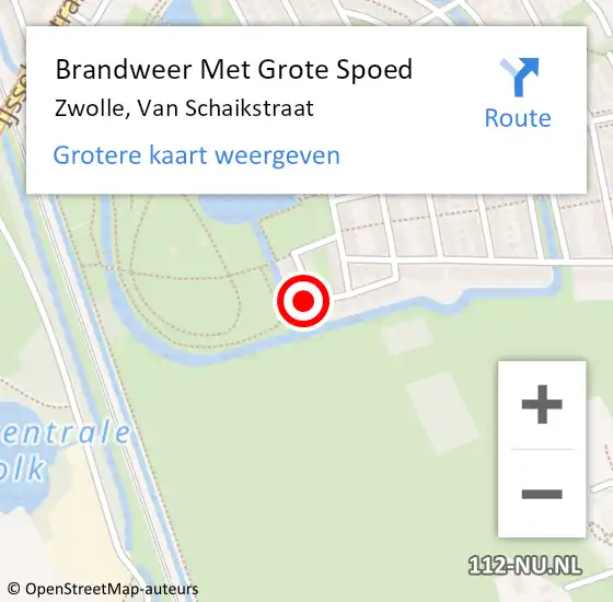 Locatie op kaart van de 112 melding: Brandweer Met Grote Spoed Naar Zwolle, Van Schaikstraat op 4 september 2024 09:36