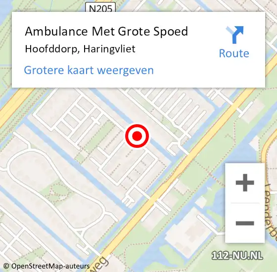 Locatie op kaart van de 112 melding: Ambulance Met Grote Spoed Naar Hoofddorp, Haringvliet op 4 september 2024 10:39