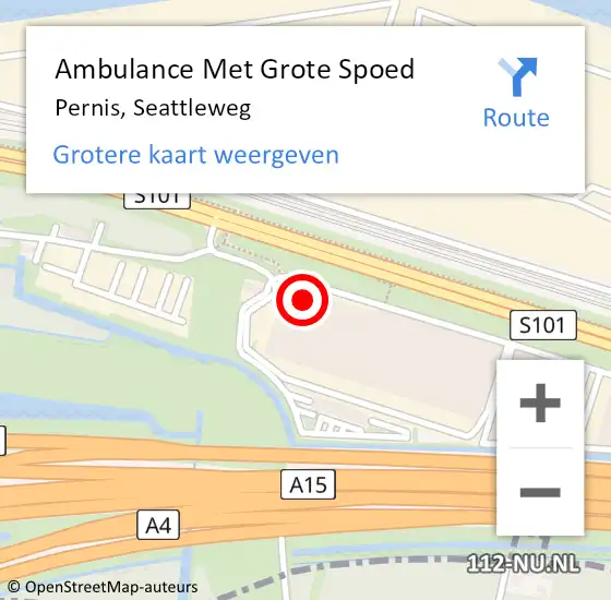 Locatie op kaart van de 112 melding: Ambulance Met Grote Spoed Naar Pernis, Seattleweg op 4 september 2024 11:24