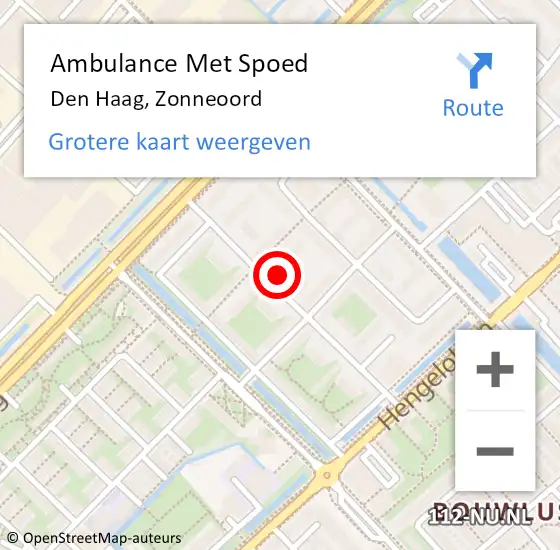 Locatie op kaart van de 112 melding: Ambulance Met Spoed Naar Den Haag, Zonneoord op 4 september 2024 11:31