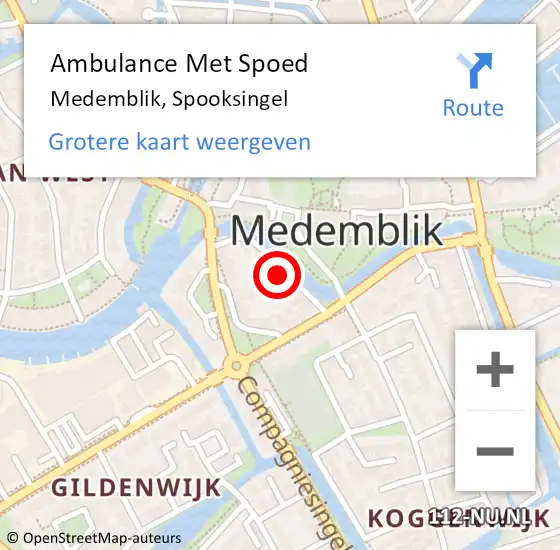 Locatie op kaart van de 112 melding: Ambulance Met Spoed Naar Medemblik, Spooksingel op 4 september 2024 11:49