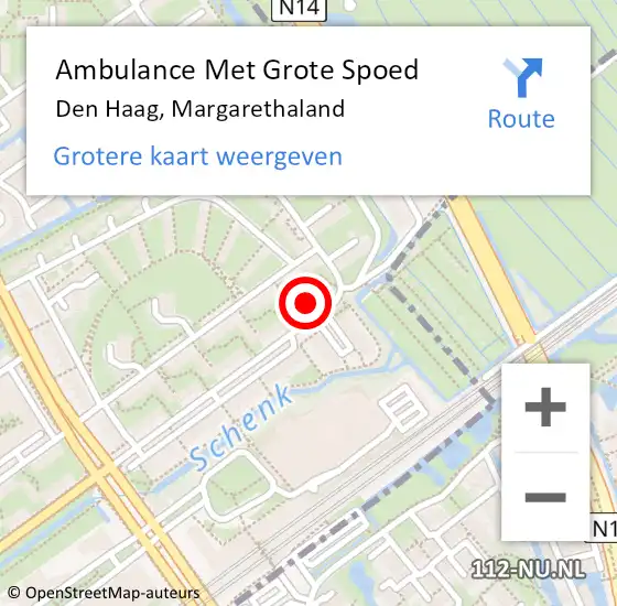 Locatie op kaart van de 112 melding: Ambulance Met Grote Spoed Naar Den Haag, Margarethaland op 4 september 2024 12:16