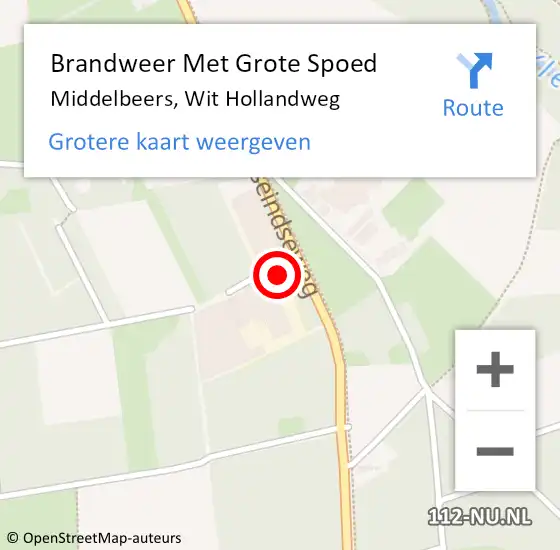 Locatie op kaart van de 112 melding: Brandweer Met Grote Spoed Naar Middelbeers, Wit Hollandweg op 4 september 2024 13:13