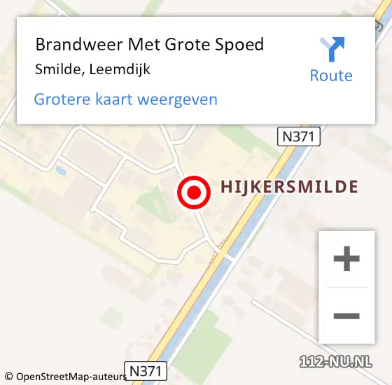 Locatie op kaart van de 112 melding: Brandweer Met Grote Spoed Naar Smilde, Leemdijk op 4 september 2024 13:40