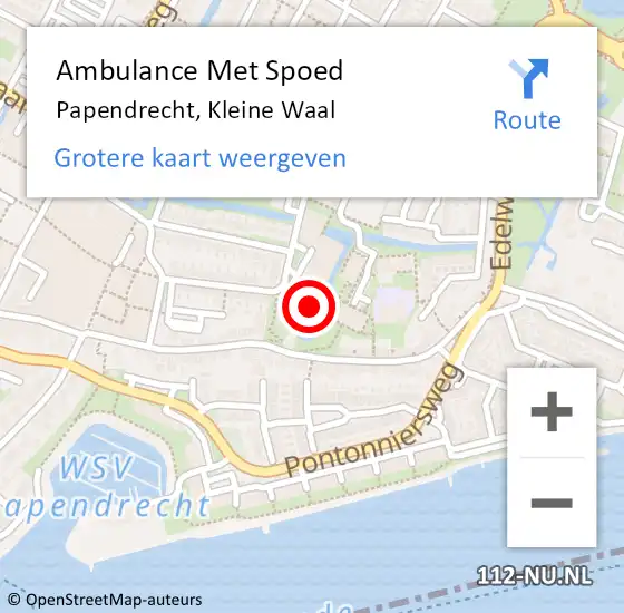 Locatie op kaart van de 112 melding: Ambulance Met Spoed Naar Waal, Kleine Waal op 4 september 2024 13:42