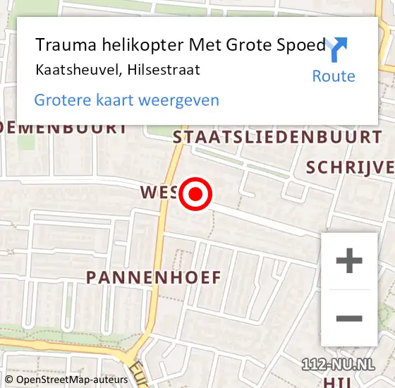 Locatie op kaart van de 112 melding: Trauma helikopter Met Grote Spoed Naar Kaatsheuvel, Hilsestraat op 4 september 2024 14:30