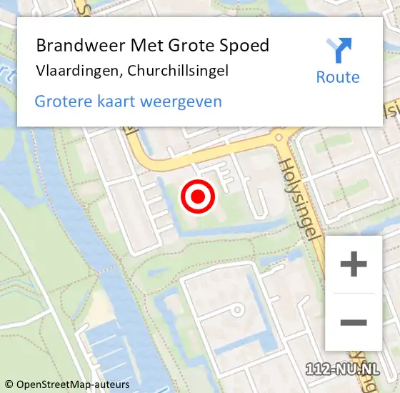 Locatie op kaart van de 112 melding: Brandweer Met Grote Spoed Naar Vlaardingen, Churchillsingel op 4 september 2024 14:37