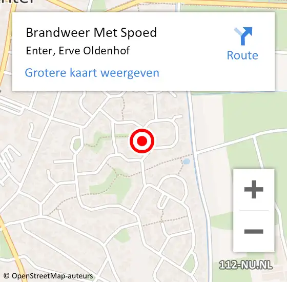 Locatie op kaart van de 112 melding: Brandweer Met Spoed Naar Enter, Erve Oldenhof op 4 september 2024 14:49