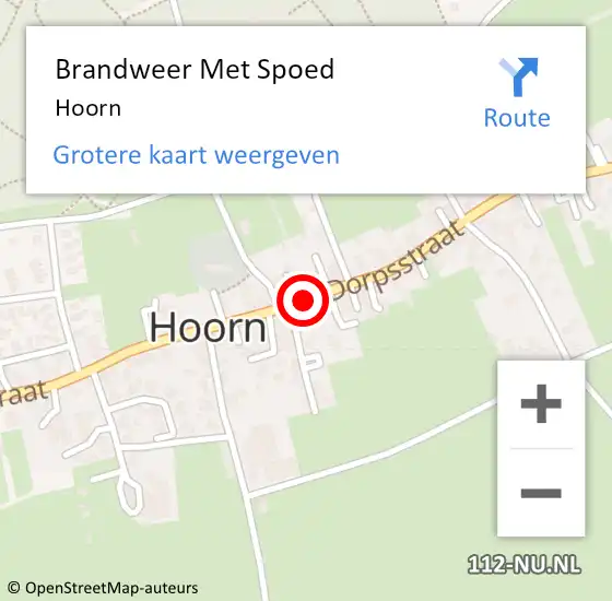 Locatie op kaart van de 112 melding: Brandweer Met Spoed Naar Hoorn op 4 september 2024 15:24