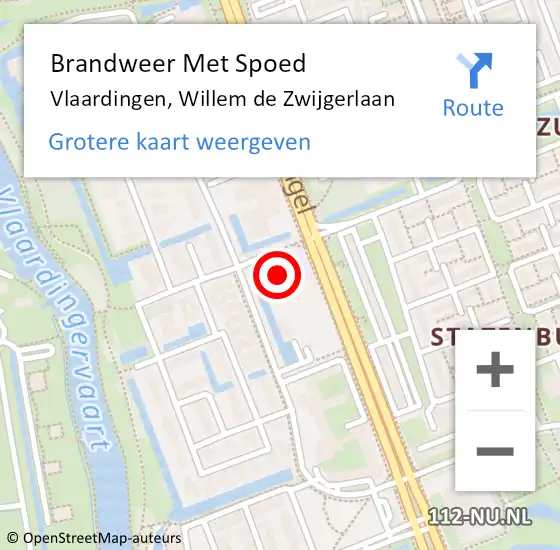 Locatie op kaart van de 112 melding: Brandweer Met Spoed Naar Vlaardingen, Willem de Zwijgerlaan op 4 september 2024 16:15