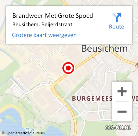 Locatie op kaart van de 112 melding: Brandweer Met Grote Spoed Naar Beusichem, Beijerdstraat op 4 september 2024 16:29