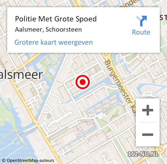 Locatie op kaart van de 112 melding: Politie Met Grote Spoed Naar Aalsmeer, Schoorsteen op 4 september 2024 17:29