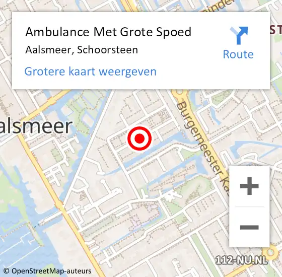 Locatie op kaart van de 112 melding: Ambulance Met Grote Spoed Naar Aalsmeer, Schoorsteen op 4 september 2024 17:34