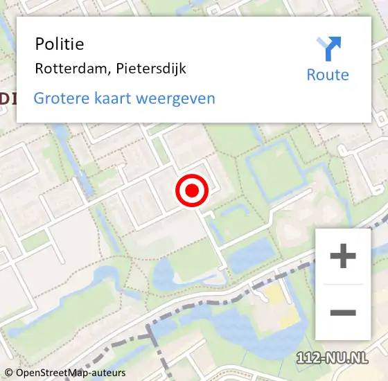 Locatie op kaart van de 112 melding: Politie Rotterdam, Pietersdijk op 4 september 2024 17:41