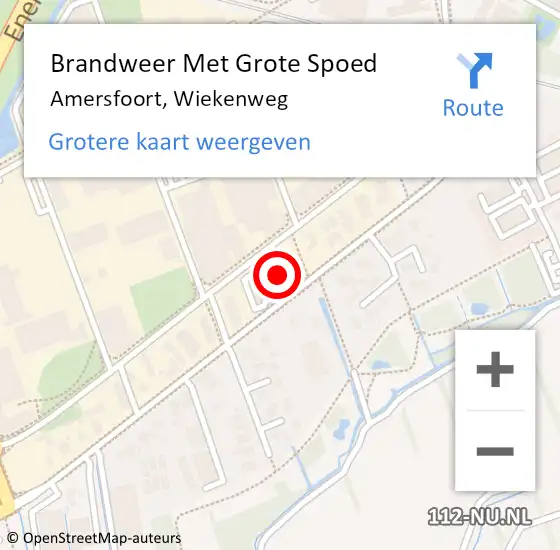 Locatie op kaart van de 112 melding: Brandweer Met Grote Spoed Naar Amersfoort, Wiekenweg op 4 september 2024 18:43