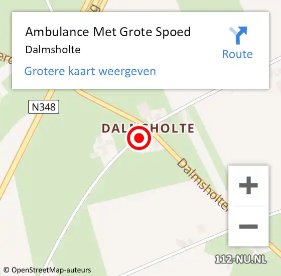 Locatie op kaart van de 112 melding: Ambulance Met Grote Spoed Naar Dalmsholte op 4 september 2024 19:59