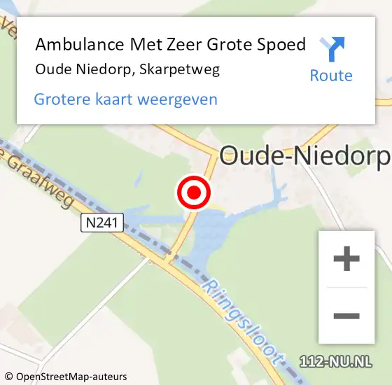 Locatie op kaart van de 112 melding: Ambulance Met Zeer Grote Spoed Naar Oude Niedorp, Skarpetweg op 4 september 2024 20:06