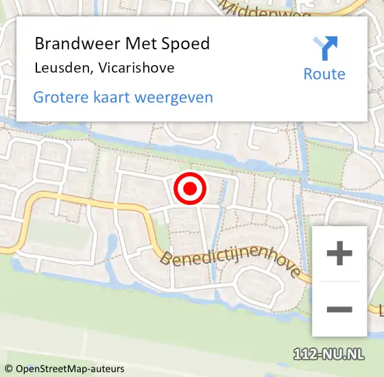 Locatie op kaart van de 112 melding: Brandweer Met Spoed Naar Leusden, Vicarishove op 4 september 2024 21:38