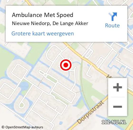 Locatie op kaart van de 112 melding: Ambulance Met Spoed Naar Nieuwe Niedorp, De Lange Akker op 4 september 2024 23:31