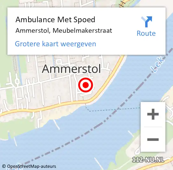 Locatie op kaart van de 112 melding: Ambulance Met Spoed Naar Ammerstol, Meubelmakerstraat op 5 september 2024 00:13