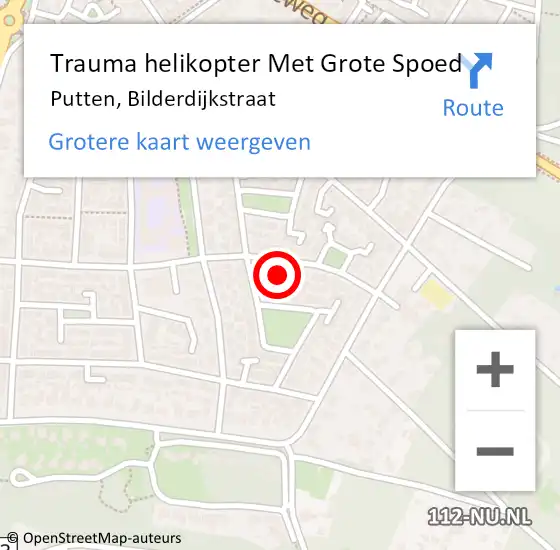 Locatie op kaart van de 112 melding: Trauma helikopter Met Grote Spoed Naar Putten, Bilderdijkstraat op 5 september 2024 00:17