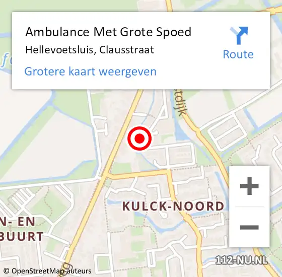 Locatie op kaart van de 112 melding: Ambulance Met Grote Spoed Naar Hellevoetsluis, Clausstraat op 5 september 2024 04:10