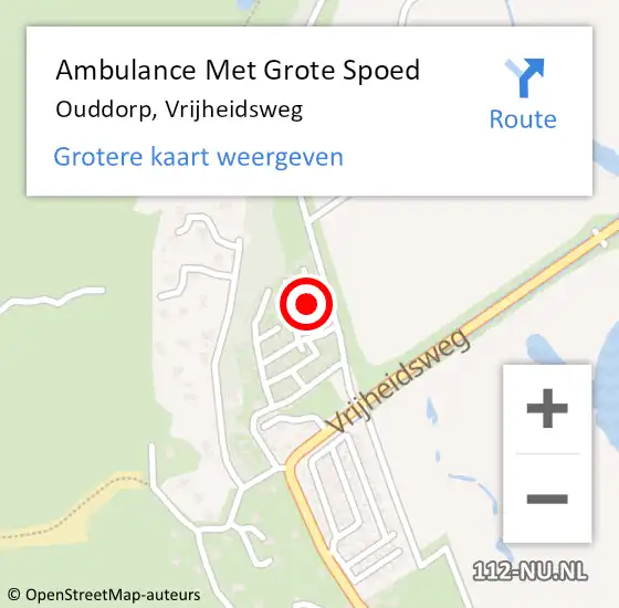 Locatie op kaart van de 112 melding: Ambulance Met Grote Spoed Naar Ouddorp, Vrijheidsweg op 5 september 2024 06:53