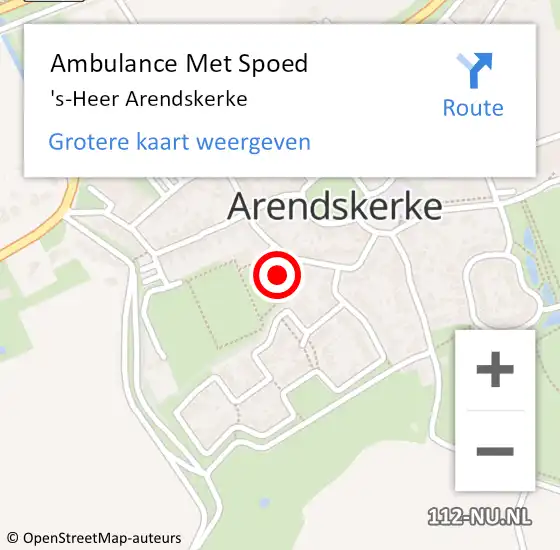 Locatie op kaart van de 112 melding: Ambulance Met Spoed Naar 's-Heer Arendskerke op 5 september 2024 08:07