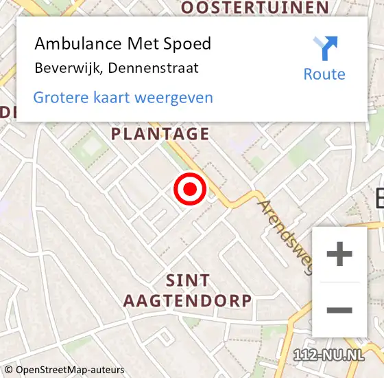 Locatie op kaart van de 112 melding: Ambulance Met Spoed Naar Beverwijk, Dennenstraat op 5 september 2024 08:26