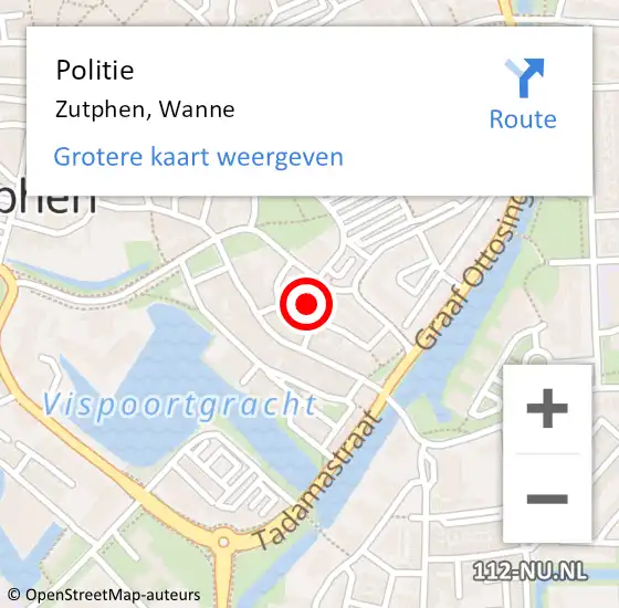 Locatie op kaart van de 112 melding: Politie Zutphen, Wanne op 5 september 2024 08:41