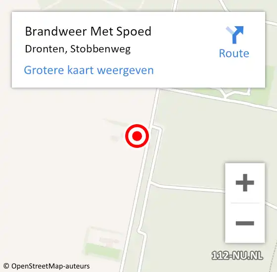 Locatie op kaart van de 112 melding: Brandweer Met Spoed Naar Dronten, Stobbenweg op 5 september 2024 08:47