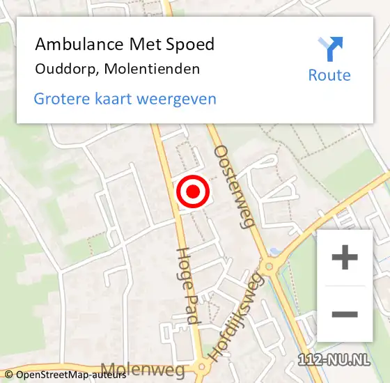 Locatie op kaart van de 112 melding: Ambulance Met Spoed Naar Ouddorp, Molentienden op 5 september 2024 09:16