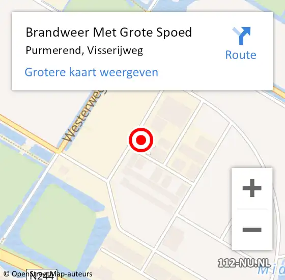 Locatie op kaart van de 112 melding: Brandweer Met Grote Spoed Naar Purmerend, Visserijweg op 5 september 2024 10:29