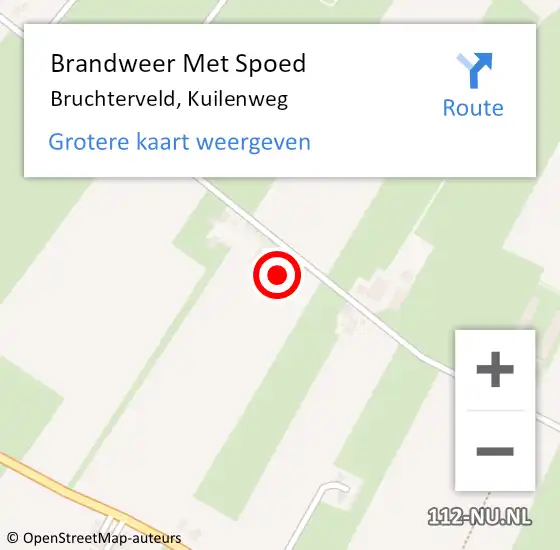 Locatie op kaart van de 112 melding: Brandweer Met Spoed Naar Bruchterveld, Kuilenweg op 5 september 2024 10:44