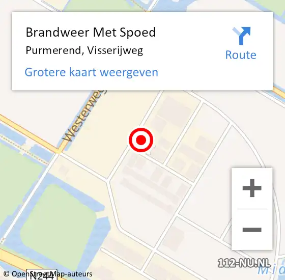 Locatie op kaart van de 112 melding: Brandweer Met Spoed Naar Purmerend, Visserijweg op 5 september 2024 10:46