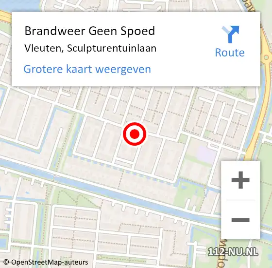 Locatie op kaart van de 112 melding: Brandweer Geen Spoed Naar De Steeg, Sculpturentuinlaan op 5 september 2024 11:03