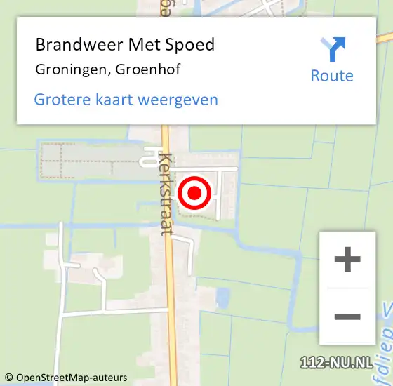 Locatie op kaart van de 112 melding: Brandweer Met Spoed Naar Groningen, Groenhof op 5 september 2024 11:05