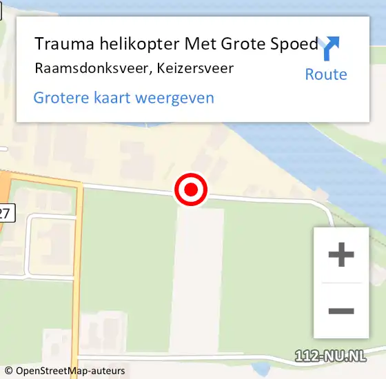 Locatie op kaart van de 112 melding: Trauma helikopter Met Grote Spoed Naar Raamsdonksveer, Keizersveer op 5 september 2024 11:28