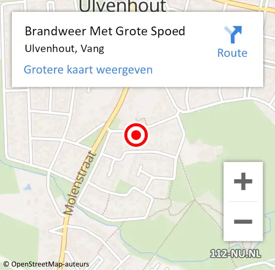 Locatie op kaart van de 112 melding: Brandweer Met Grote Spoed Naar Ulvenhout, Vang op 19 oktober 2014 00:56