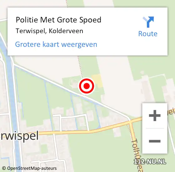 Locatie op kaart van de 112 melding: Politie Met Grote Spoed Naar Terwispel, Kolderveen op 5 september 2024 11:58