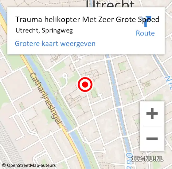 Locatie op kaart van de 112 melding: Trauma helikopter Met Zeer Grote Spoed Naar Utrecht, Springweg op 5 september 2024 12:04